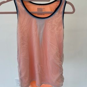 Lucky in Love Tank Top with Mesh Detailing Size Small
